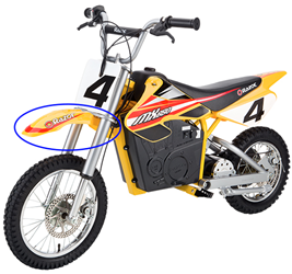 Front Fender for Razor Dirt Rocket MX650 Electric Dirt Bike 