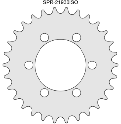 30 Tooth Sprocket for #219 Chain with ISO Mounting Pattern 