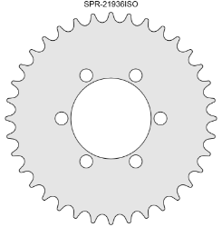 36 Tooth Sprocket for #219 Chain with ISO Mounting Pattern 