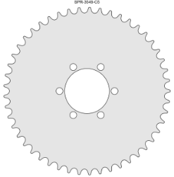49 Tooth Sprocket for #35 Chain with Custom Mounting Pattern 