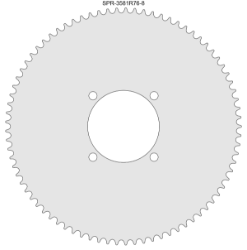 81 Tooth Sprocket for #35 Chain with R76-8 Mounting Pattern 