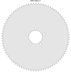 85 Tooth Sprocket for #35 Chain with Custom Mounting Pattern 