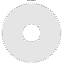86 Tooth Sprocket for #35 Chain with Custom Mounting Pattern 