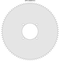 88 Tooth Sprocket for #35 Chain with R76-8 Mounting Pattern 