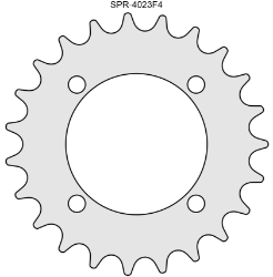 23 Tooth Sprocket for #40 Chain, Fits 4-Hole Freewheel 