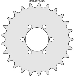 25 Tooth Sprocket for #40 Chain with ISO Mounting Pattern 