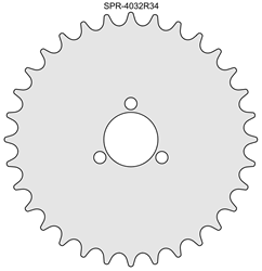 32 Tooth Sprocket for #40 Chain with R34 Mounting Pattern 