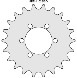 22 Tooth Sprocket for #410 Chain with ISO Mounting Pattern 