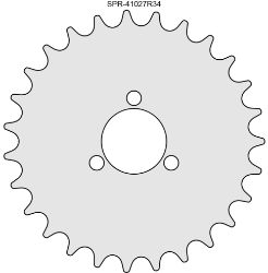 27 Tooth Sprocket for #410 Chain with R34 Mounting Pattern 