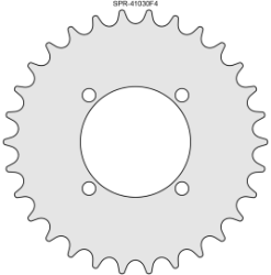30 Tooth 4-Hole Freewheel Sprocket for 1/2" x 1/8" Bicycle Chain with F4 Mounting Pattern 