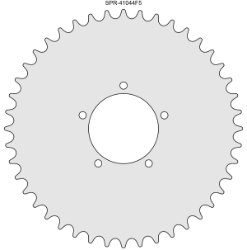 44 Tooth Sprocket for #410 (1/2" x 1/8") Bicycle Chain with F5 Mounting Pattern 