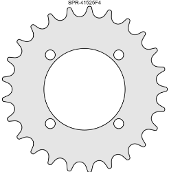 25 Tooth Sprocket for #415 Chain with F4 Mounting Pattern 