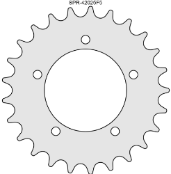 25 Tooth Sprocket for #41 and #420 Chain with F5 Mounting Pattern 