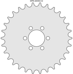 30 Tooth Sprocket for #420 Chain with Custom Mounting Pattern 