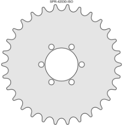 30 Tooth Sprocket for #41 and #420 Chain with ISO Mounting Pattern 