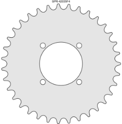 35 Tooth Sprocket for #41 and #420 Chain, Fits 4-Hole Freewheel 