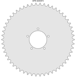 54 Tooth Sprocket for #41 and #420 Chain with F5 Mounting Pattern 
