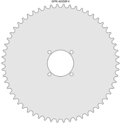 58 Tooth Sprocket for #41 and #420 Chain, Fits 4-Hole Freewheel 