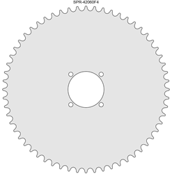 60 Tooth Sprocket for #41 and #420 Chain, Fits 4-Hole Freewheel 