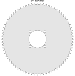 76 Tooth Sprocket for #420 Chain with R76-8 Mounting Pattern 