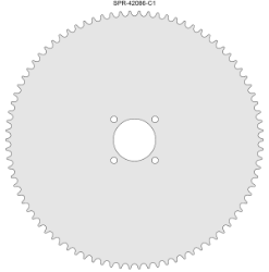 86 Tooth Sprocket for #41 and #420 Chain with Custom Mounting Pattern 