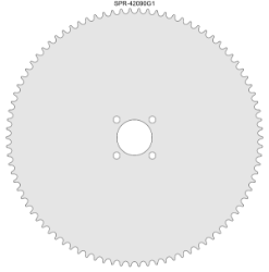 90 Tooth Sprocket for #41 and #420 Chain with G1 Mounting Pattern 