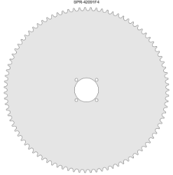 91 Tooth Sprocket for #41 and #420 Chain with F4 Mounting Pattern 