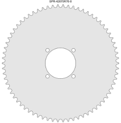 70 Tooth Sprocket for #428 Chain with R76-8 Mounting Pattern 