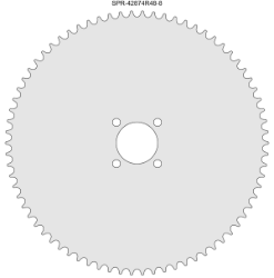 74 Tooth Freewheel Sprocket for #428 Chain with R48-8 Mounting Pattern 