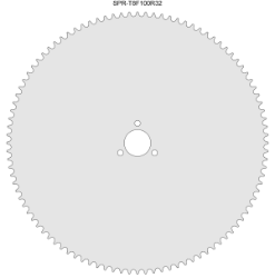 100 Tooth Sprocket for T8F (8mm) Chain with R32 Mounting Pattern 