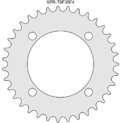 35 Tooth Sprocket for T8F (8mm) Chain with F4 Mounting Pattern 
