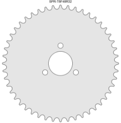 48 Tooth Sprocket for T8F (8mm) Chain with R32 Mounting Pattern 