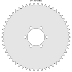 54 Tooth Sprocket for T8F (8mm) Chain with ISO Mounting Pattern 