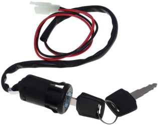 2 Wire Key Switch with Black Plastic Body and 27 Inch Wires, Includes 2 Keys 