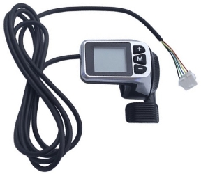 Thumb Throttle with LCD Display and + M - Buttons for Electric Scooters and Bikes 