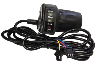 Half Length Twist Throttle with 24 Volt Power Meter, 2 Connectors  