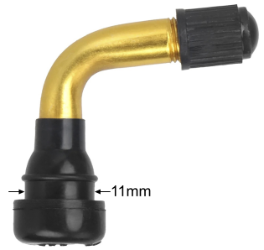 90 Degree Bent Valve Stem with 11mm Seat for Tubeless Tire 