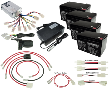 Razor MX500, MX650, and SX500 48 Volt 1000 Watt Battery Pack, Controller, and Throttle Modification Kit 
