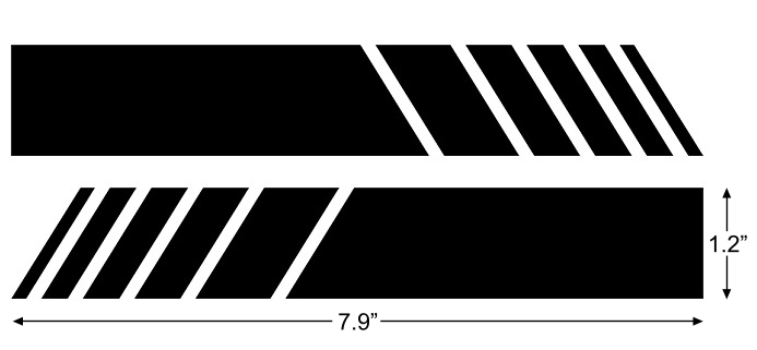 Black Angled Racing Stripe Graphics Stickers 