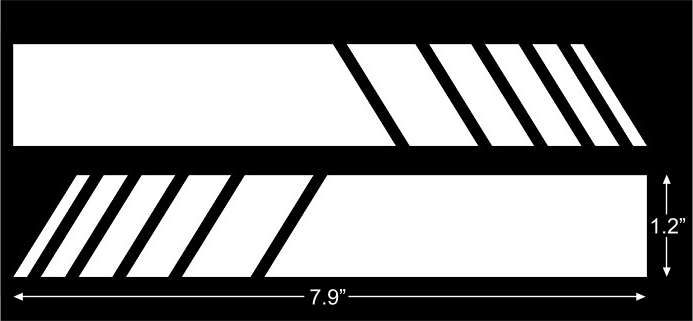 White Angled Racing Stripe Graphics Stickers 