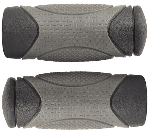 Black and Gray Short Handlebar Grip Set for Electric Bikes 