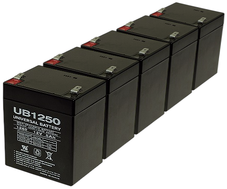 Five Quantity 12 Volt 5 Ah Batteries with 12 Month Warranty (Price Includes $28.70 USPS Priority Mail Flat-Rate Shipping Fee) 