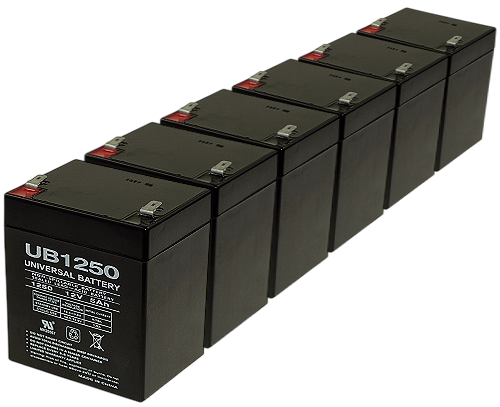 Six Quantity 12 Volt 5 Ah Batteries with 12 Month Warranty (Price Includes $28.70 USPS Priority Mail Flat-Rate Shipping Fee) 