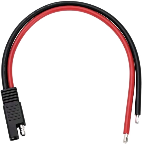 Heavy-Duty 12" Single 2-Prong Male Positive Connector with 10 Gauge Wire 