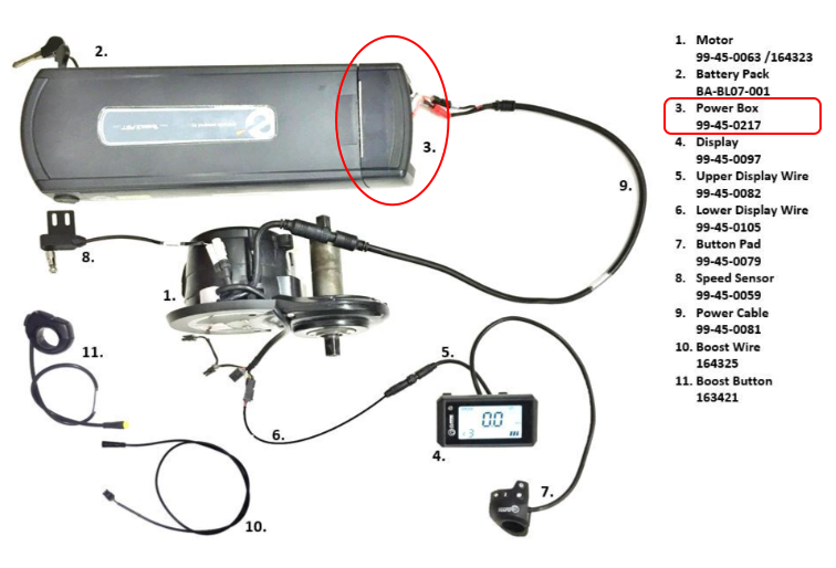 Battery Power Box for: IZIP: E3 Go and Vibe+ | Raleigh: Retroglide, Sprite, and Tristar (See Compatible Model Years in Description) 