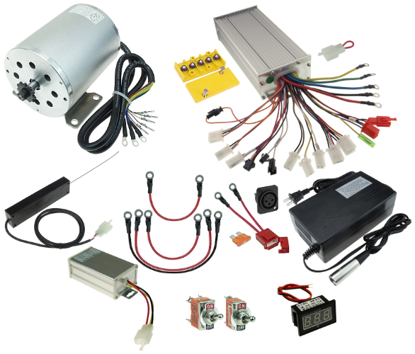 60 Volt 2000 Watt Electric Go Kart Power Kit with Wire Pull Throttle, No Batteries KIT-60-2000-22-NB 