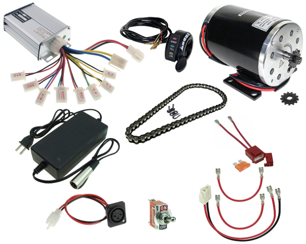 48 Volt 1000 Watt Razor Ground Force and Ground Force Drifter Modification Kit with No Batteries 