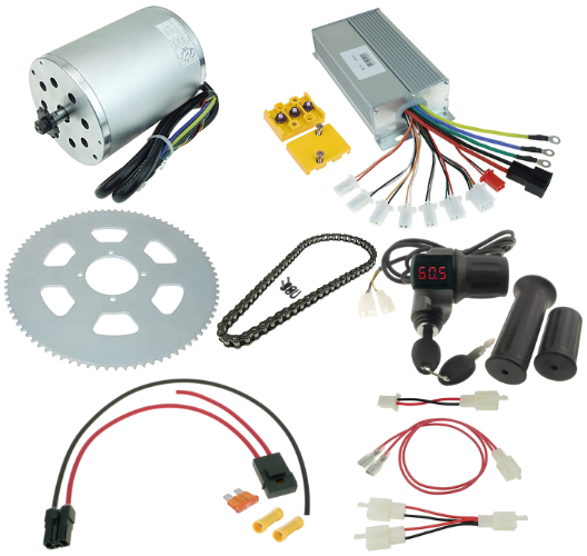 60 Volt 2000 Watt Modification Kit for Razor MX500, MX650 and SX500 Dirt Bike for LiFePO4 Battery 