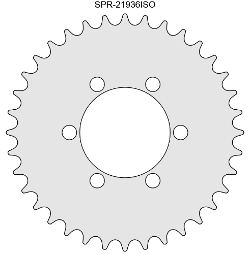 36 Tooth Sprocket for #219 Chain with ISO Mounting Pattern 