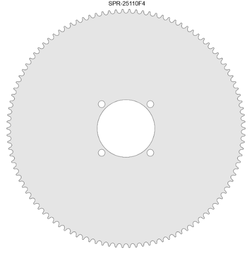 110 Tooth Sprocket for #25 Chain with F4 Mounting Pattern 
